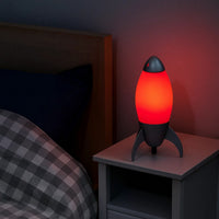 Kid Table Lamp with Rocket Design Silhouette, Red - BM240954