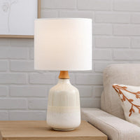 Table Lamp with Ceramic Bottle Shape Body, Cream  - BM241092