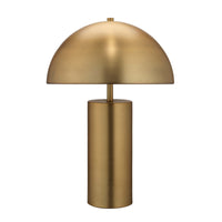 Table Lamp with Metal Umbrella Shade and Cylindrical Body, Brass  - BM241099