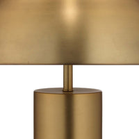 Table Lamp with Metal Umbrella Shade and Cylindrical Body, Brass  - BM241099