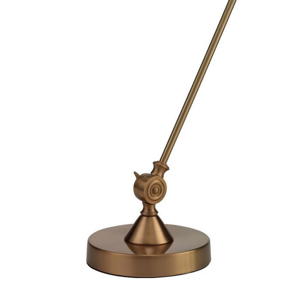 Table Lamp with Adjustable Tubular Metal Frame, Brass  - BM241118
