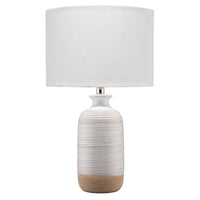 Table Lamp with Brushed Ceramic Body and Fabric Shade, Cream  - BM241121