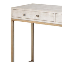 Console Table with Two Drawers and Metal Base, White  - BM241137