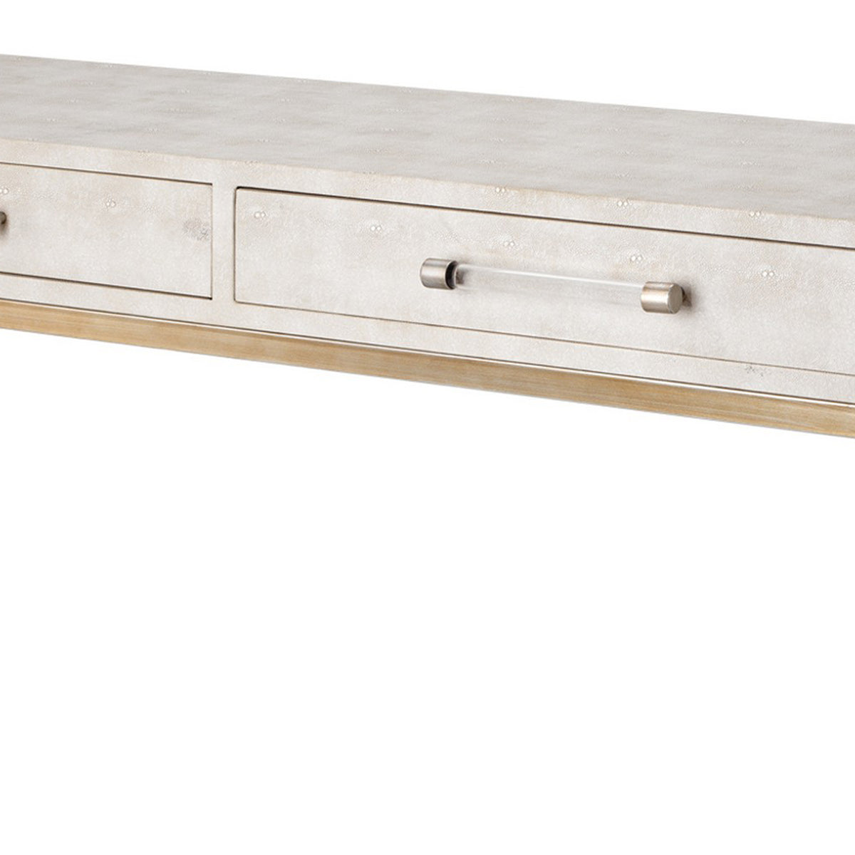 Console Table with Two Drawers and Metal Base, White  - BM241137