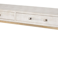 Console Table with Two Drawers and Metal Base, White  - BM241137