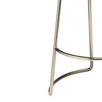 Bar Stool with Stitched Leatherette Seat, Silver and Gray  - BM241151