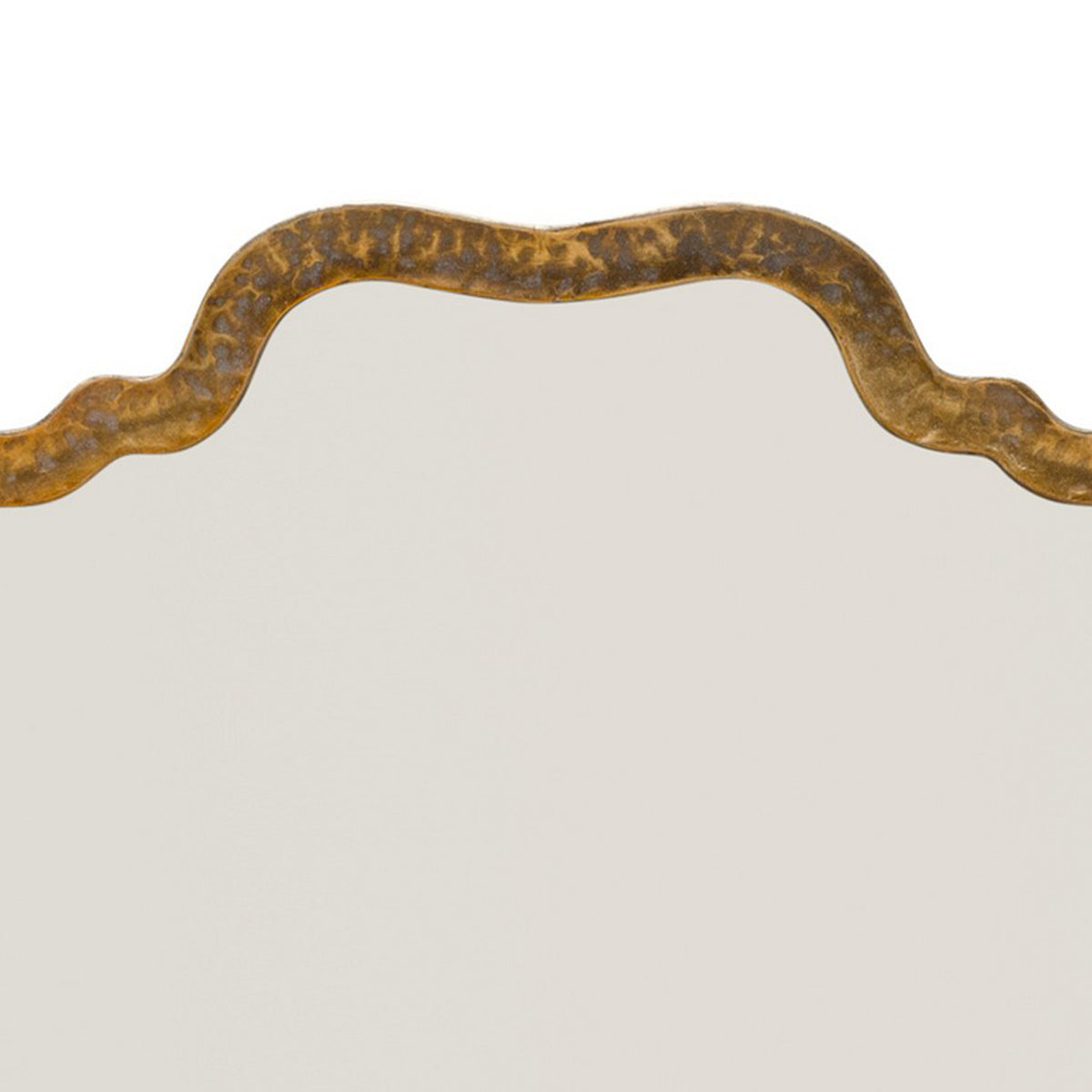 Mirror with Scalloped Design and Metal Frame, Antique Gold