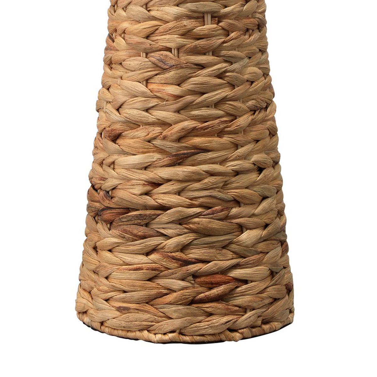 Table Lamp with Drum Shade and Seagrass Base, White and Brown  - BM241168