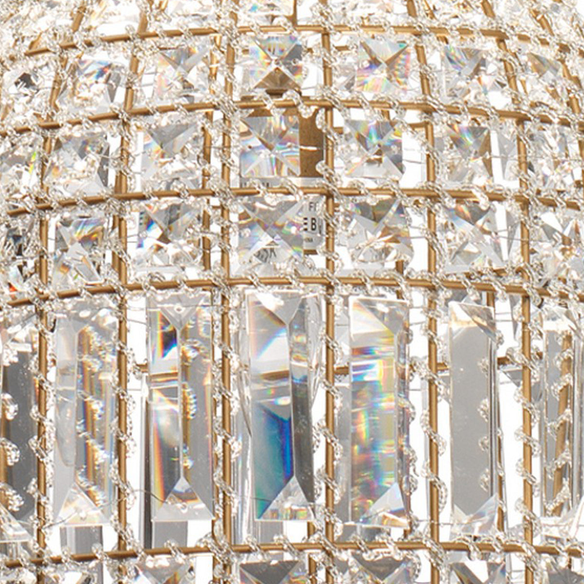 Pendant Chandelier with Dome Metal Frame and Crystal Accents, Gold  - BM241205