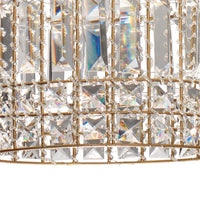 Pendant Chandelier with Dome Metal Frame and Crystal Accents, Gold  - BM241205