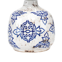 Table Lamp with Floral Pattern Ceramic Base, White  - BM241220