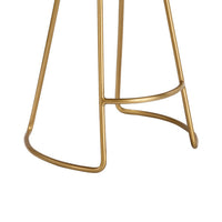 Counter Stool with Leatherette Vertical Channel Stitching, Brown and Antique Brass - BM241225