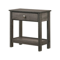 Nightstand with 1 Wooden Drawer and Grain Details, Gray - BM241302