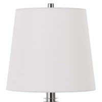 Table Lamp with Textured Glass Ball Accent, White and Chrome  - BM241799