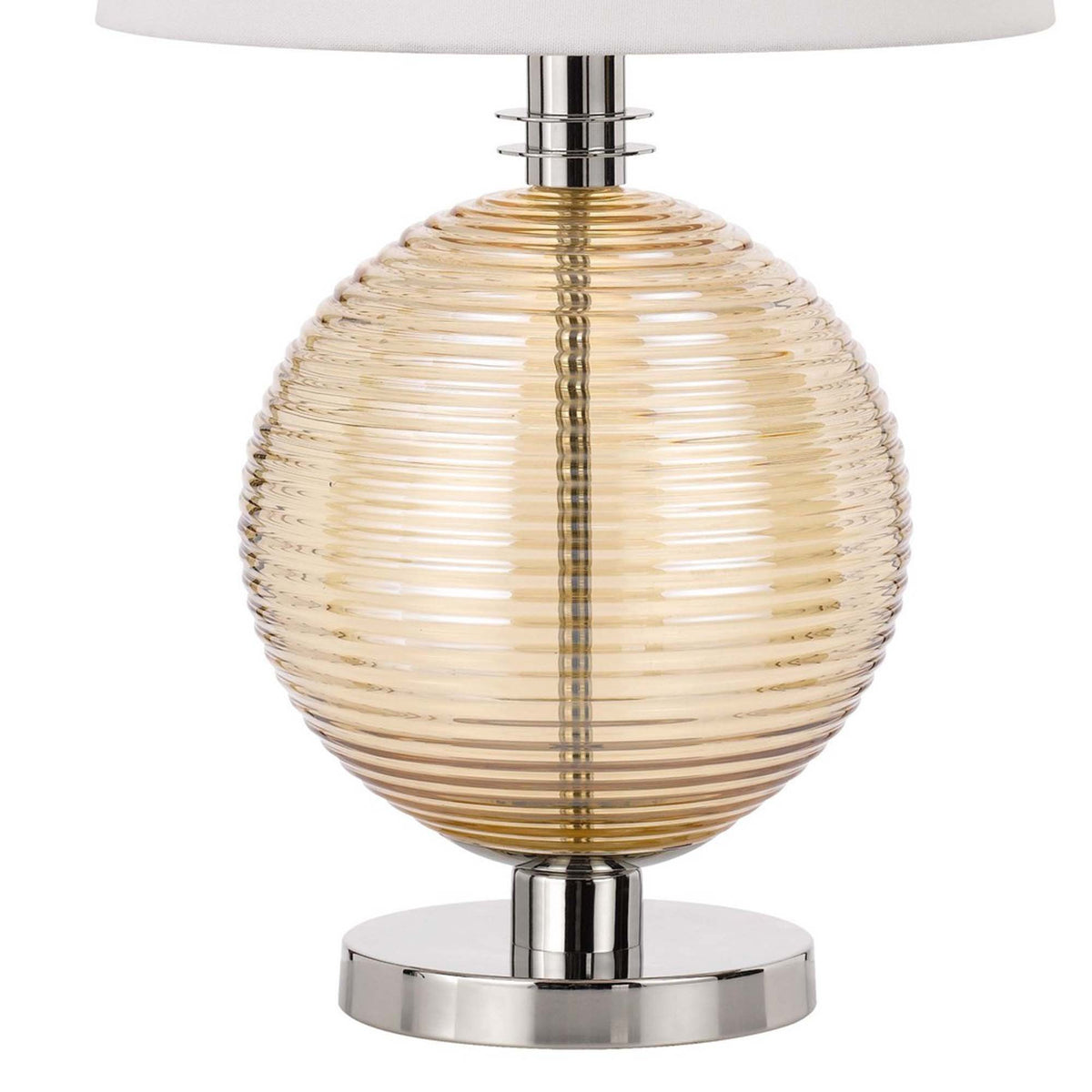 Table Lamp with Textured Glass Ball Accent, White and Chrome  - BM241799