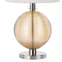 Table Lamp with Textured Glass Ball Accent, White and Chrome  - BM241799