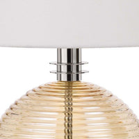 Table Lamp with Textured Glass Ball Accent, White and Chrome  - BM241799