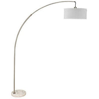 Floor Lamp with Arched Extendable Neck and Marble Base, Silver - BM241810