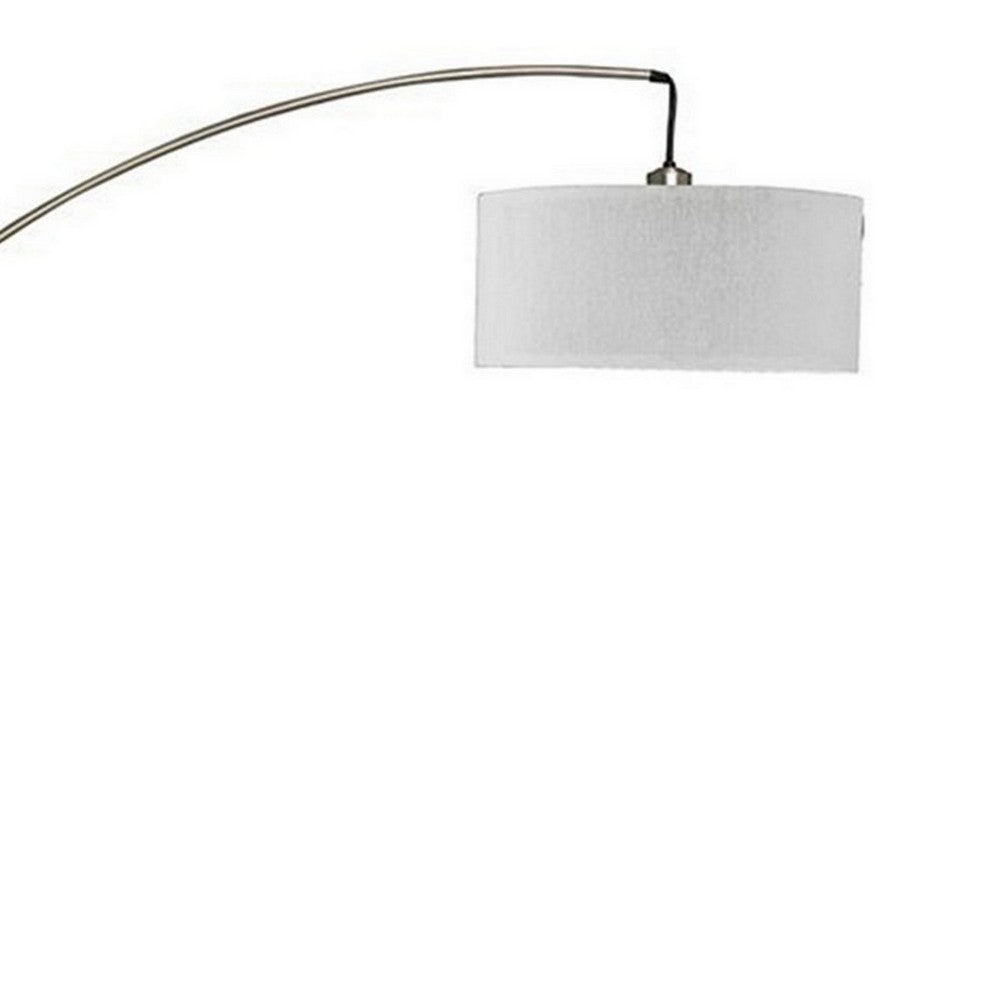 Floor Lamp with Arched Extendable Neck and Marble Base, Silver - BM241810