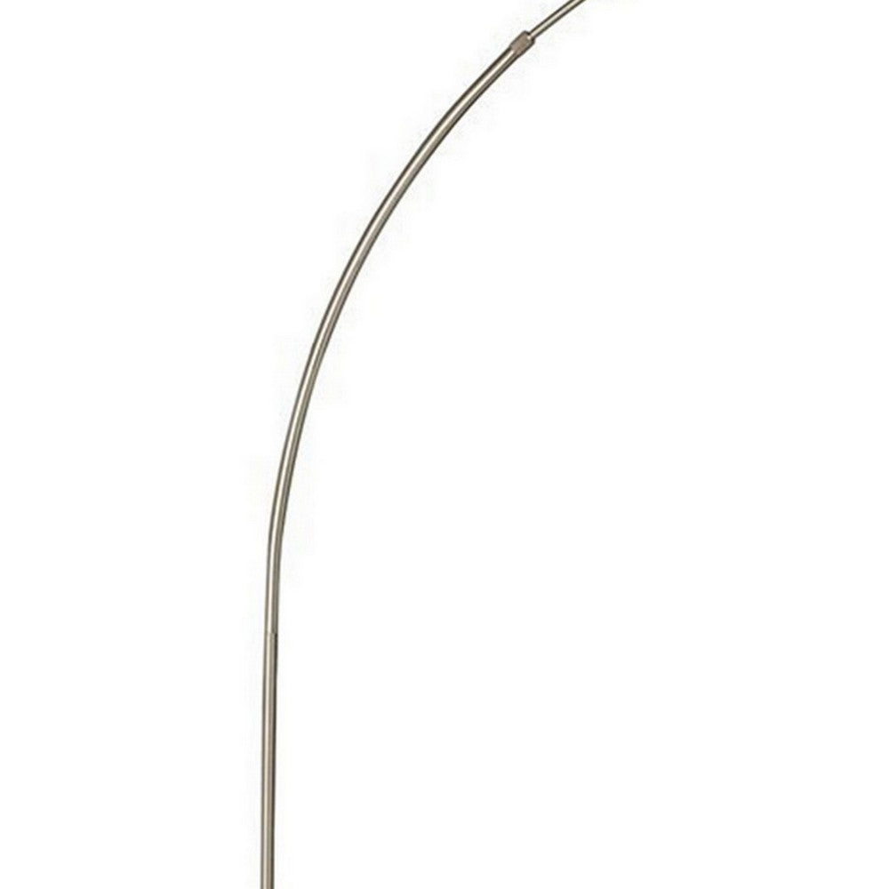 Floor Lamp with Arched Extendable Neck and Marble Base, Silver - BM241810