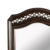 Wall Mirror with Camelback Top Wooden Molded Frame, Espresso Brown - BM241814