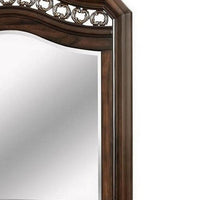 Wall Mirror with Camelback Top Wooden Molded Frame, Espresso Brown - BM241814