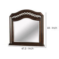 Wall Mirror with Camelback Top Wooden Molded Frame, Espresso Brown - BM241814