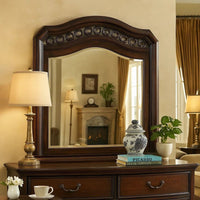 Wall Mirror with Camelback Top Wooden Molded Frame, Espresso Brown - BM241814