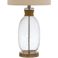 Table Lamp with Bubble Glass Body and Rope Accent, Beige  - BM241867