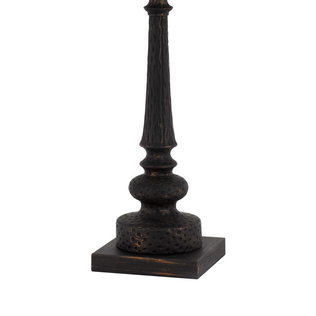 Table Lamp with Tubular Turned Resin Support and Pull Chain, Dark Bronze  - BM241869