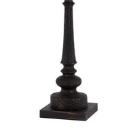 Table Lamp with Tubular Turned Resin Support and Pull Chain, Dark Bronze  - BM241869