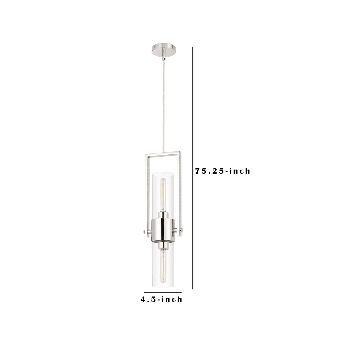 Pendant with Cylindrical Rotatable Glass Shade, Chrome  - BM241872