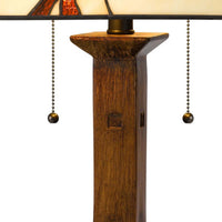 Table Lamp with Tiffany Shade and Floral Accent, Multicolor  - BM241897