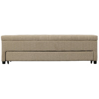 Bench with Button Tufting and Pull Out Storage, Beige - BM241906