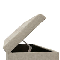 Bench with Button Tufting and Pull Out Storage, Beige - BM241906