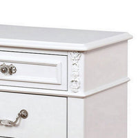 Nightstand with 3 Drawers and Built In USB Port, White - BM241909