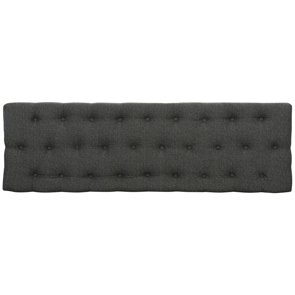 60 Inch Modern Pull Out Storage Bench, Textured Dark Gray Fabric, Button Tufting, Lift Top - BM241933