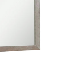 Wall Mirror with Wooden Frame and Grain Details, Natural Brown - BM241942