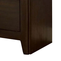 Nightstand with 2 Drawers and Metal Bar Pulls, Walnut Brown - BM241943