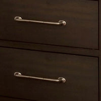 Nightstand with 2 Drawers and Metal Bar Pulls, Walnut Brown - BM241943