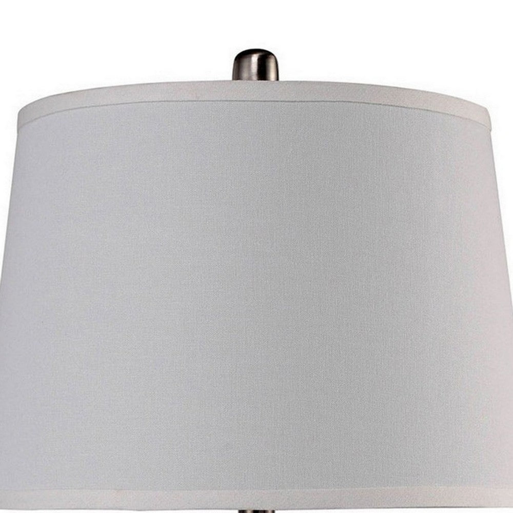 Table Lamp with Hammered Metal Base, Bronze, White - BM241946