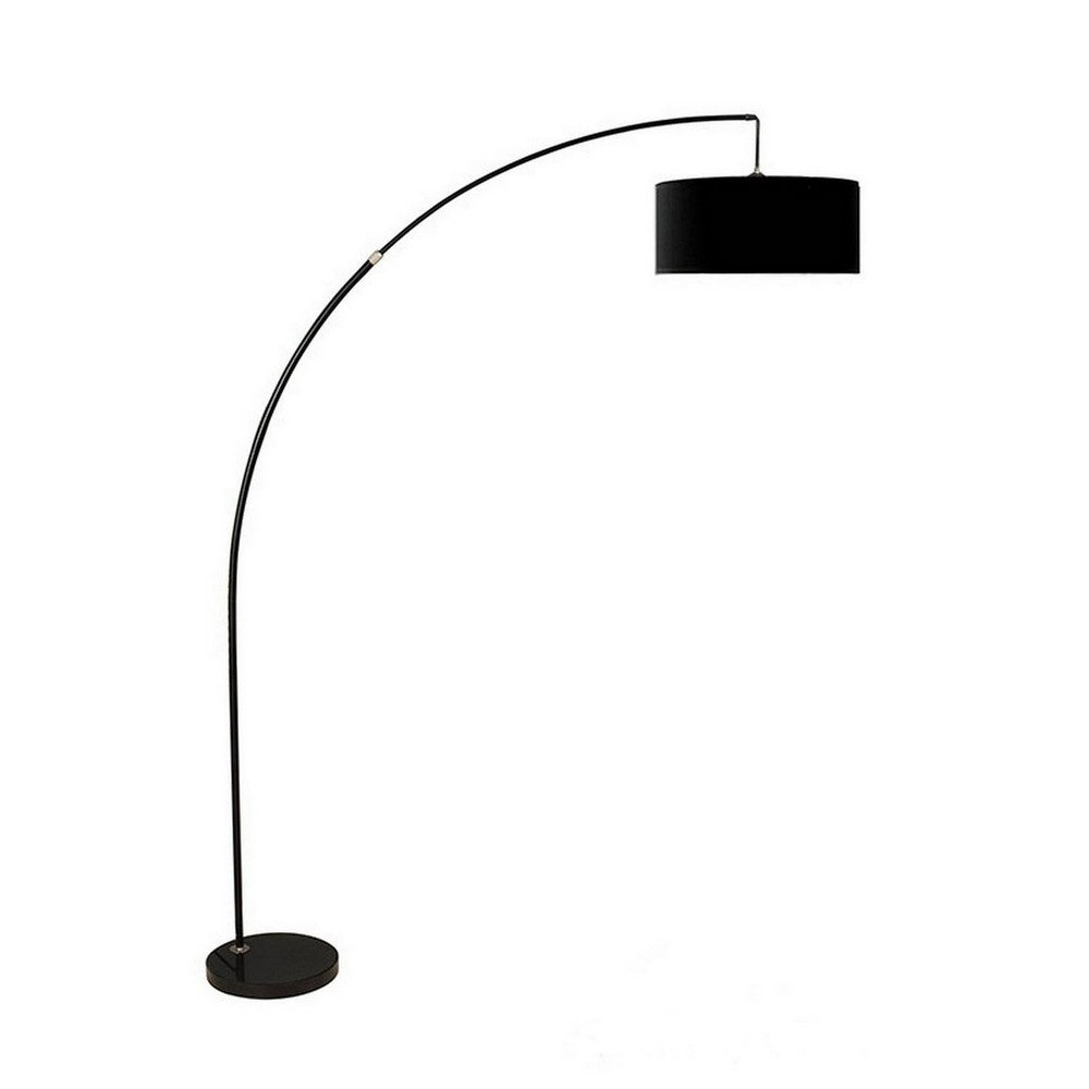 Floor Lamp with Arched Extendable Neck and Marble Base, Black - BM241950