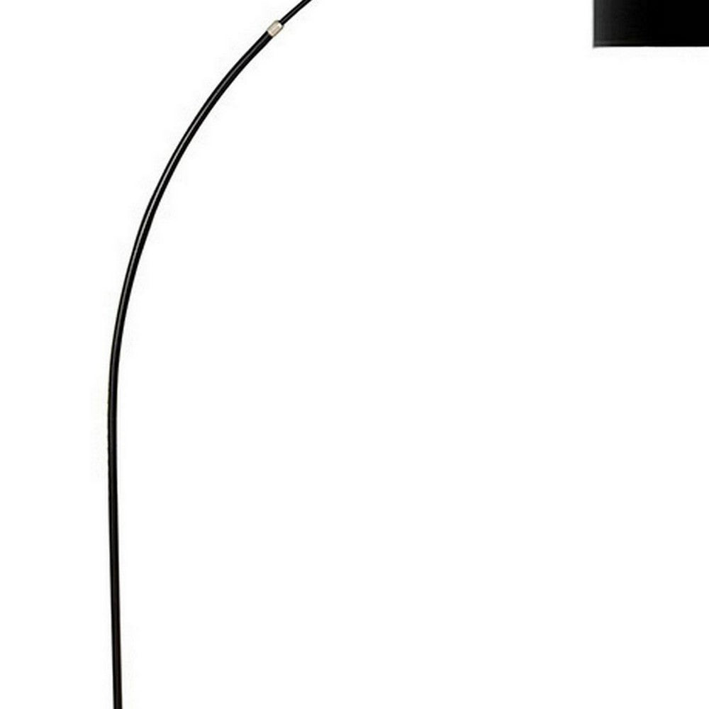 Floor Lamp with Arched Extendable Neck and Marble Base, Black - BM241950