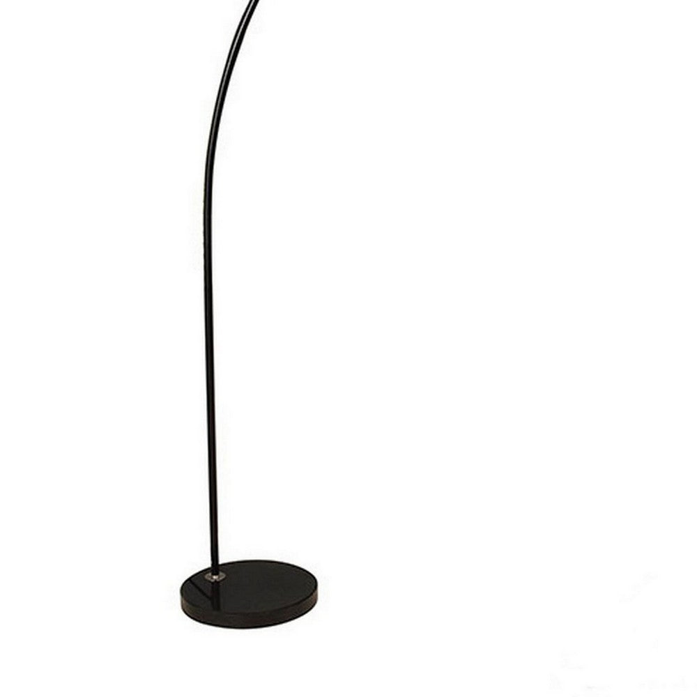 Floor Lamp with Arched Extendable Neck and Marble Base, Black - BM241950
