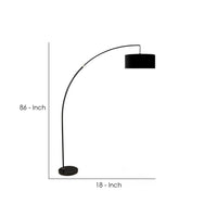 Floor Lamp with Arched Extendable Neck and Marble Base, Black - BM241950