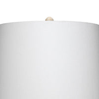 Resin Table Lamp with Geometric Cutouts, White and Gray  - BM242118