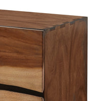 Nightstand with 2 Drawers and Live Edge Details, Brown  - BM242607