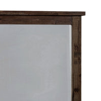 Rectangular Mirror with Wooden Encasing and Grains, Brown