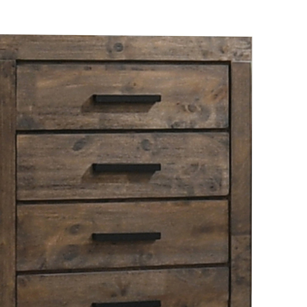Wooden Chest with 5 Drawers and Grain Details, Brown  - BM242619