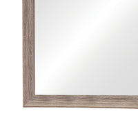 Mirror with Rectangle Wooden Frame and Washed Look, Brown  - BM242633